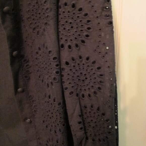 Pretty Garden Women's Lace Sheer Button Down Blouse Long Sleeve Collared W Tags - Picture 3 of 7